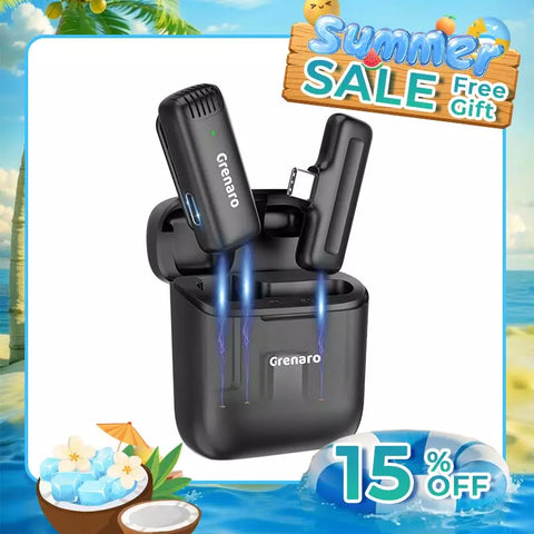 【Best Price Ever】Grenaro J13 Wireless Mic  for YouTuber | Free Delivery| 30-Day Price Guarantee  | 1 Year Warranty
