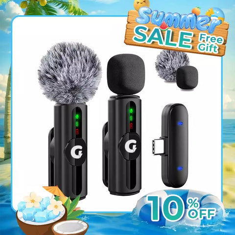 【नया】S12 GRENARO वायरलेस माइक YouTube वायरलेस के लिए, 3-लेवल नॉइज़ रिडक्शन मोड, रिवर्बरेशन फ़ंक्शन, वन-बटन म्यूट, सिंगल माइक्रोफ़ोन