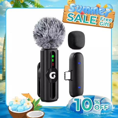 【नया】S12 GRENARO वायरलेस माइक YouTube वायरलेस के लिए, 3-लेवल नॉइज़ रिडक्शन मोड, रिवर्बरेशन फ़ंक्शन, वन-बटन म्यूट, सिंगल माइक्रोफ़ोन