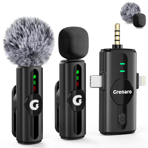【Best Price Ever】Grenaro S12 Wireless Mic  for YouTuber | Free Delivery| 30-Day Price Guarantee  | 1 Year Warranty
