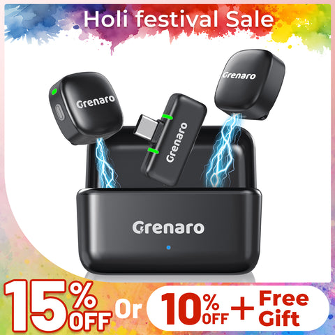 [2026 New In] P13 Wireless Mic  For YouTuber With 40H Charging Case, One-Tap Noise Reduction,, Reverberation Function, One-button Mute, Dual Microphones, Digital Display Function