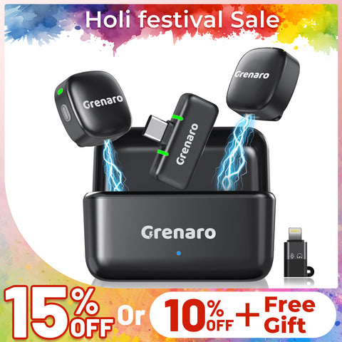 [2026 New In] P13 Wireless Mic  For YouTuber With 40H Charging Case, One-Tap Noise Reduction,, Reverberation Function, One-button Mute, Dual Microphones, Digital Display Function