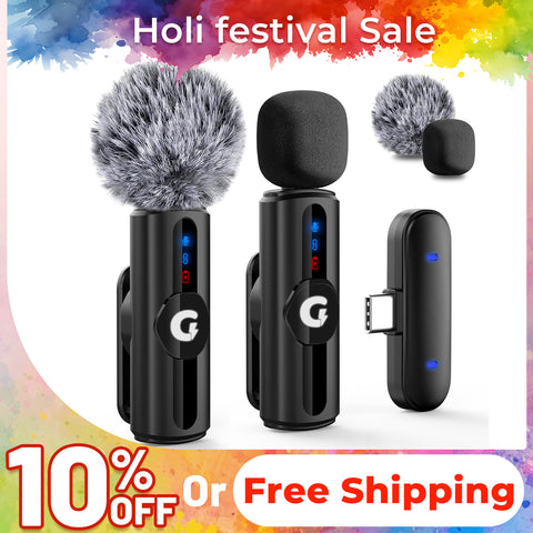 【New In】S12 GRENARO Wireless Mic for YouTube Wireless, 3-Level Noise Reduction Mode, Reverberation Function, One-button Mute, Single Microphone