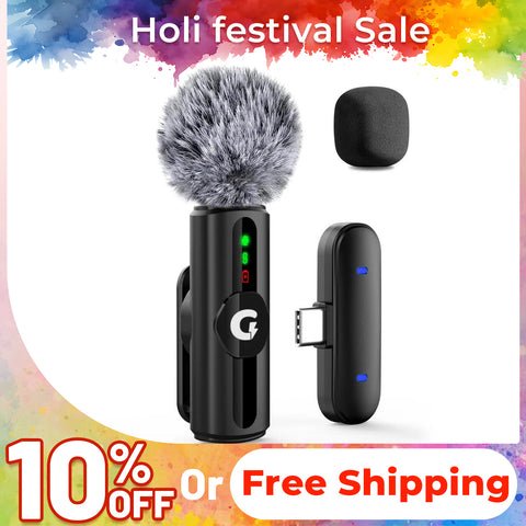 【New In】S12 GRENARO Wireless Mic for YouTube Wireless, 3-Level Noise Reduction Mode, Reverberation Function, One-button Mute, Single Microphone