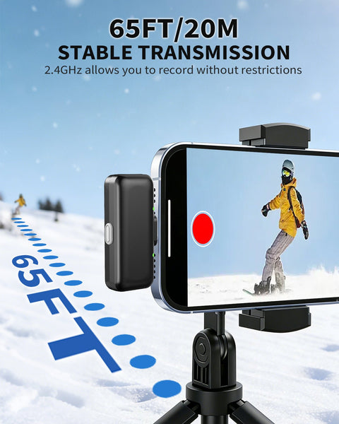 [2026 New In] P13 Wireless Mic For YouTuber With 40H Charging Case, One - Tap Noise Reduction,, Reverberation Function, One - button Mute, Dual Microphones, Digital Display Function - Grenaro