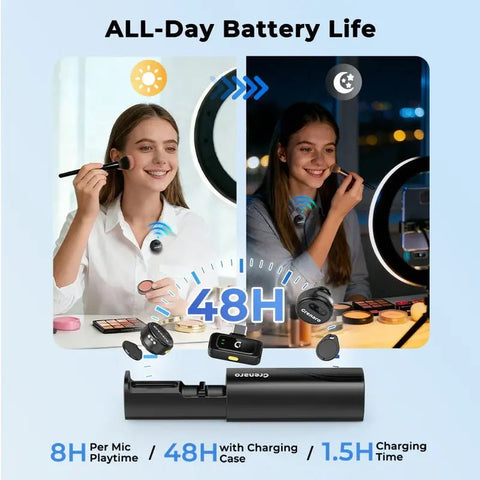 [2026 New In]Mini J11 StyleA & StyleB Wireless Mic For YouTuber With 40H Charging Case, 3 - Level Noise Reduction(Pro)/One - Tap Noise Reduction(Basic), Reverberation Function, Dual Microphones, Digital Display Function - Grenaro