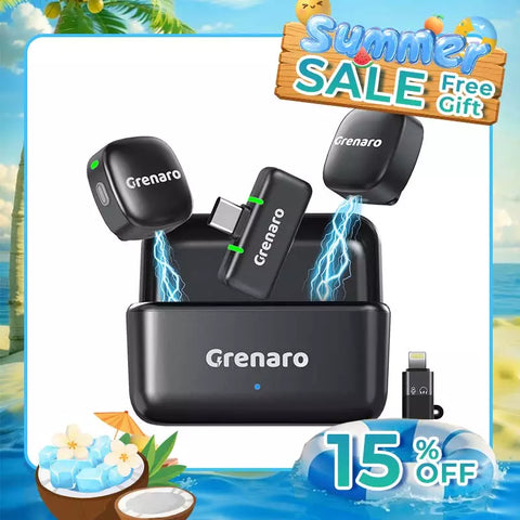 [2026 New In] Grenaro P13 Wireless Mic  for YouTuber | Free Delivery| 30-Day Price Guarantee  | 1 Year Warranty