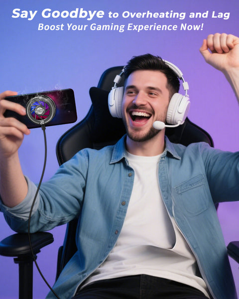 गेमिंग के लिए GRENARO मैग्नेटिक फ़ोन कूलर, तापमान नियंत्रण के लिए स्मार्ट AI/L1/L2 मोड, 10W फ़्रीज़ कूलिंग, बेहतर रेफ्रिज़रेशन चिप के साथ मोबाइल के लिए कूलिंग फ़ैन, लंबे गेमिंग सेशन के लिए बिल्कुल सही 