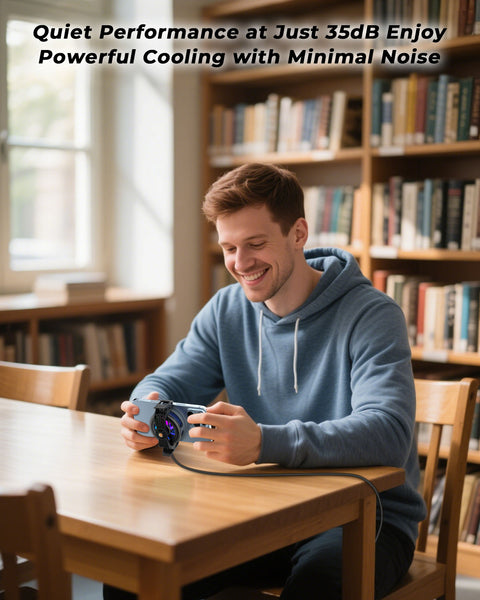 गेमिंग के लिए GRENARO मैग्नेटिक फ़ोन कूलर, तापमान नियंत्रण के लिए स्मार्ट AI/L1/L2 मोड, 10W फ़्रीज़ कूलिंग, बेहतर रेफ्रिज़रेशन चिप के साथ मोबाइल के लिए कूलिंग फ़ैन, लंबे गेमिंग सेशन के लिए बिल्कुल सही 