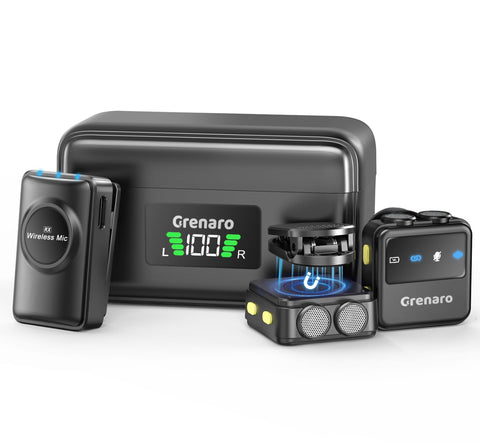 【Best Price Ever】Grenaro P10 Wireless Mic  for YouTuber | Free Delivery| 30-Day Price Guarantee  | 1 Year Warranty