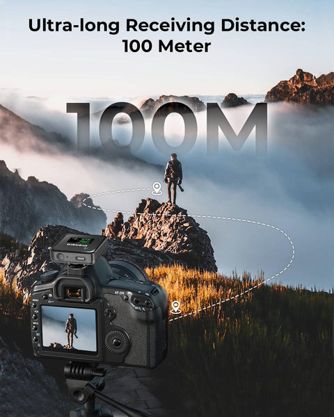 GRENARO P12 Wireless Mic for Youtubers, Noise-Cancelling Mic for YouTube Content Creation, Plug & Play Wireless Microphone Compatible with Cameras/Smartphones (Performance Version)