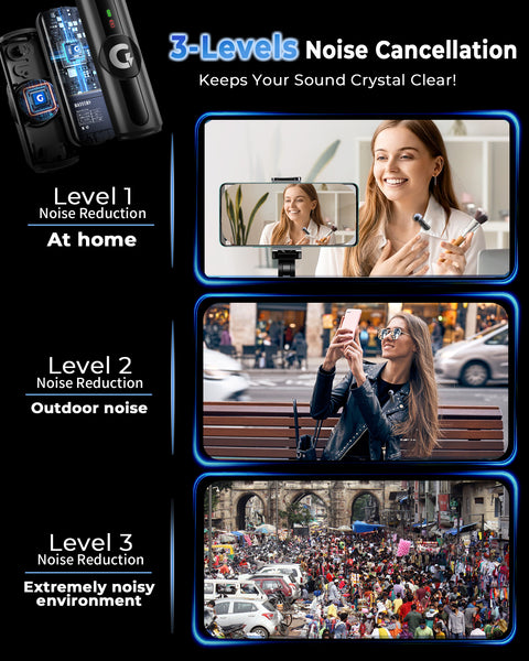 【New In】S12 GRENARO Wireless Mic for YouTube Wireless, 3-Level Noise Reduction Mode, Reverberation Function, One-button Mute, Single Microphone