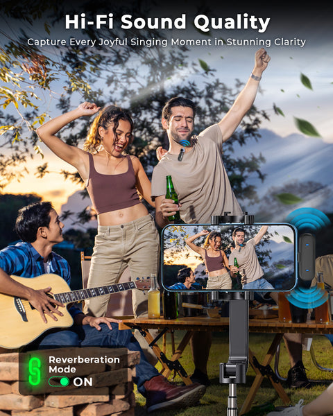 【New In】S12 GRENARO Wireless Mic for YouTube Wireless, 3-Level Noise Reduction Mode, Reverberation Function, One-button Mute, Single Microphone