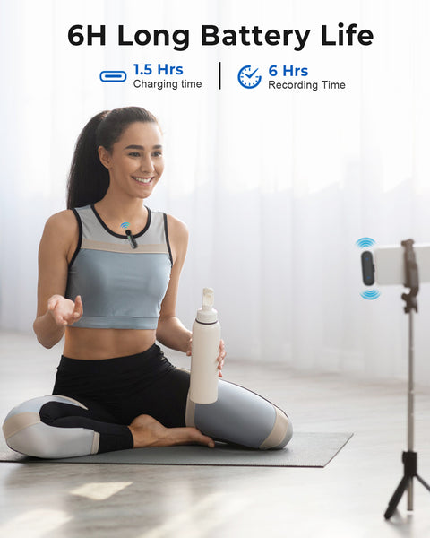 【New In】S12 GRENARO Wireless Mic for YouTube Wireless, 3-Level Noise Reduction Mode, Reverberation Function, One-button Mute, Single Microphone