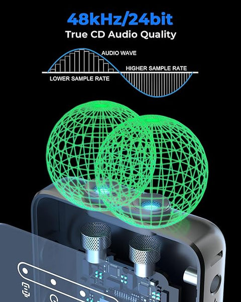 GRENARO P12 Wireless Mic for Youtubers, Noise - Cancelling Mic for YouTube Content Creation, Plug & Play Wireless Microphone Compatible with Cameras/Smartphones (Performance Version) - Grenaro