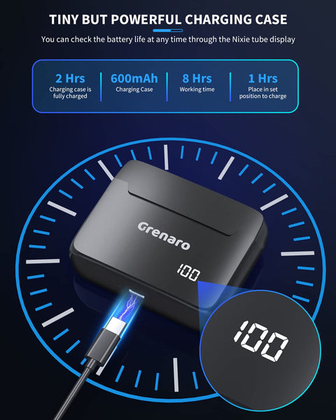 Grenaro S13 Wireless Mic For YouTuber With Charging Case, 3 - level Noise Reduction, Reverberation Function, One - button Mute, Digital Display Function - Grenaro